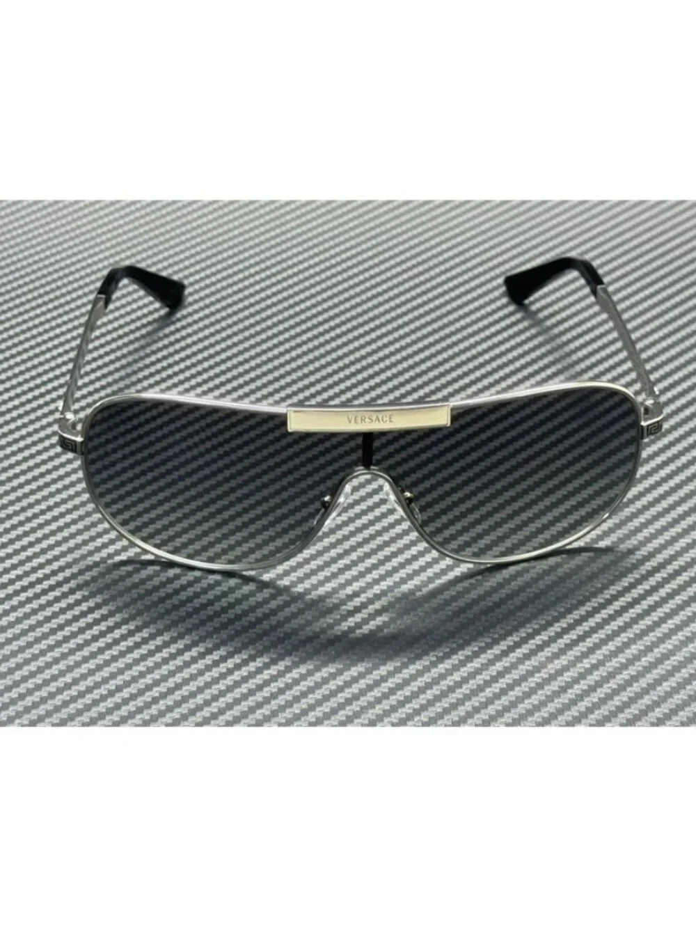 New Versace Men Silver Sunglasses 70-20-140